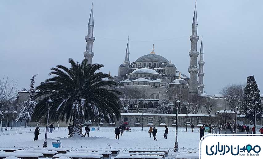 بازدید از مسجد سلطان احمد استانبول در زمستان