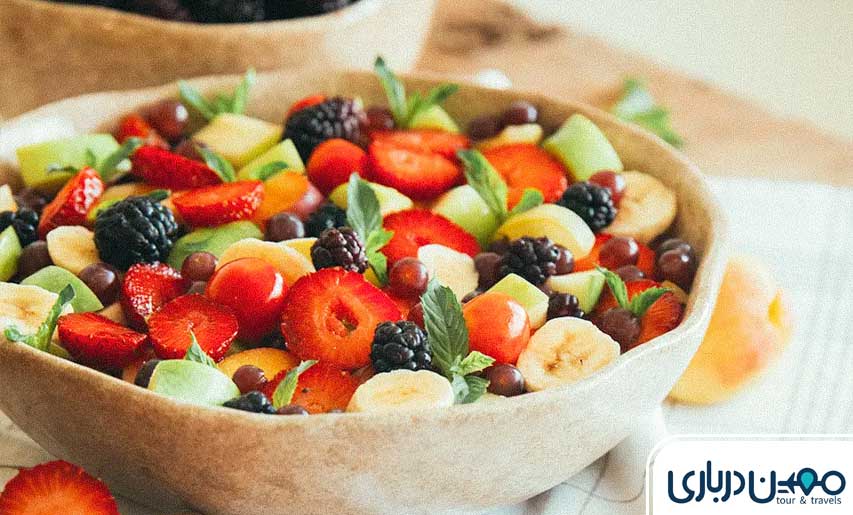 منوی میوه و خشکبار صبحانه هتل قصر طلایی مشهد