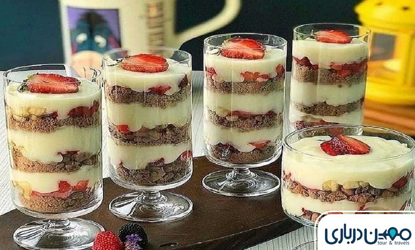 منوی شیرینی و دسر صبحانه هتل قصر طلایی مشهد