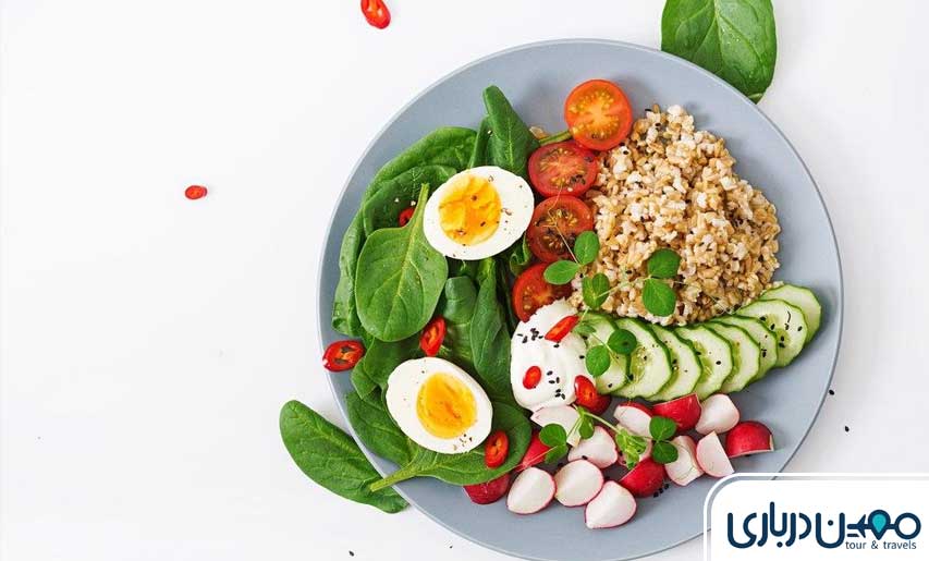 منوی سبزیجات و ادویه‌جات صبحانه هتل درویشی