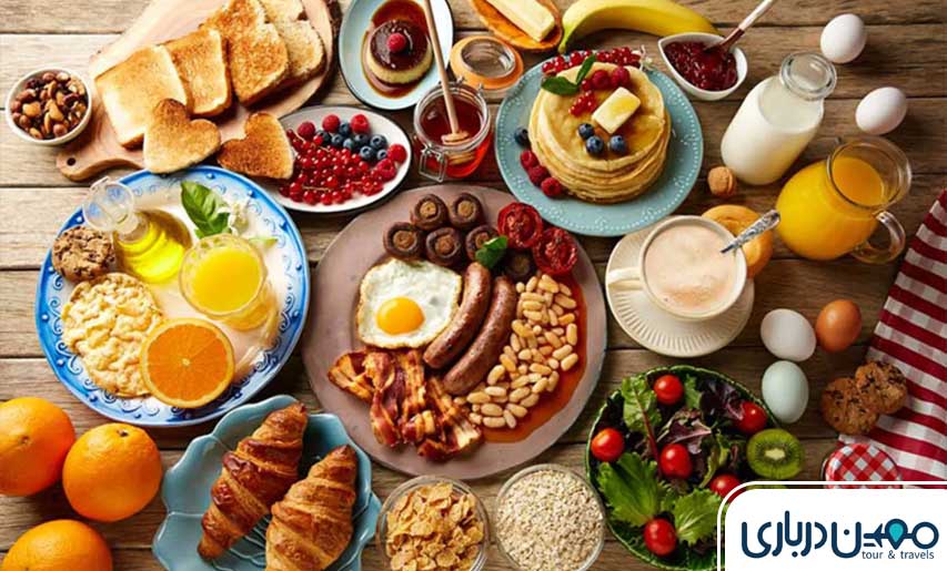 منوی غذاهای گرم صبحانه هتل درویشی