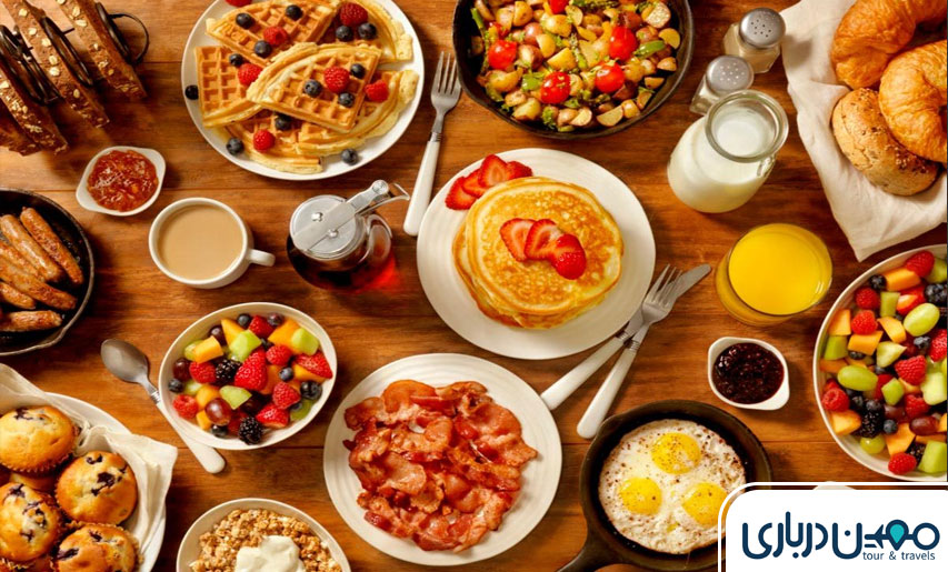 منوی صبحانه سلف سرویس هتل درویشی مشهد