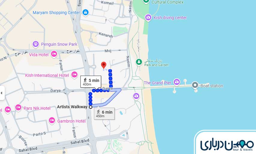 فاصله پاساژ ونوس تا گذر هنرمندان کیش